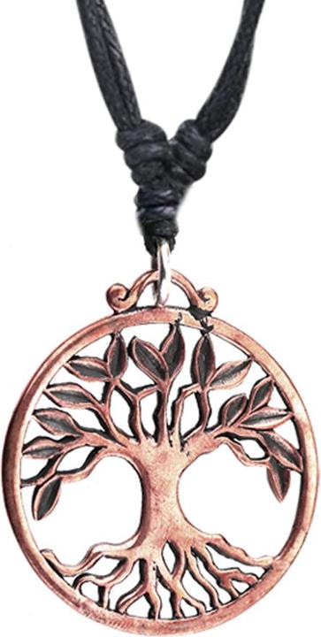 Produktbild Chaotic Trading Halskette schwarz Anhänger rosegold Baum des Lebens (ohne Messing, Kupfer)
