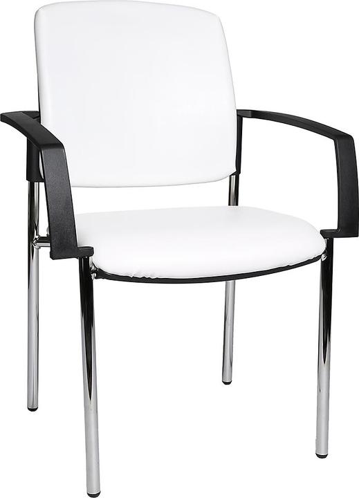 Image du produit Topstar Siège visiteur BtoB 10, piétement 4 pieds, revêtement similicuir, empilable, accoudoirs
