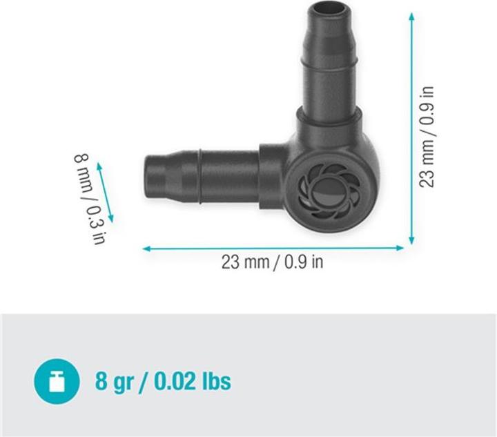 Produktbild Gardena Micro-Drip-System L-Stück (Tropfbewässerung Verbinder + Abzweiger)