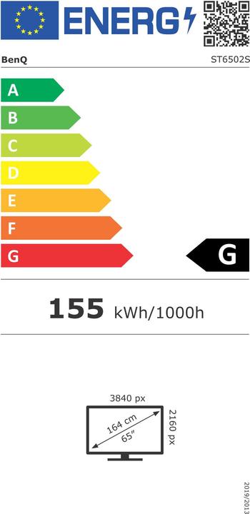 Energy Label BenQ ST6502S SIGNAGE DISPLAY (3840 x 2160 Pixels, 65")