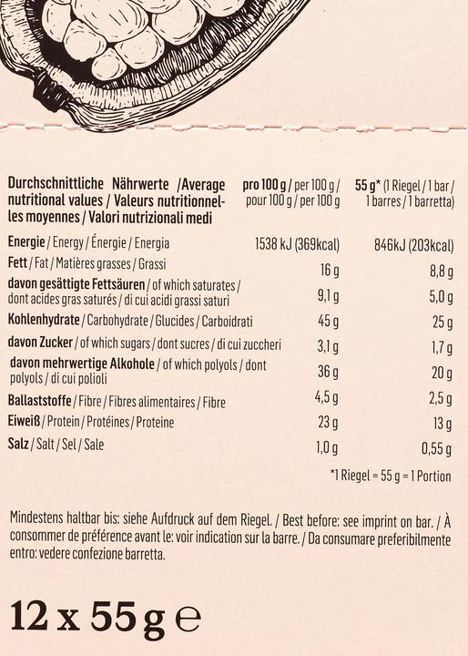 Produktbild KoRo Protein Bar Deluxe Vegan Raspberry Choc (Himbeer, 1 Stk., 660 g)