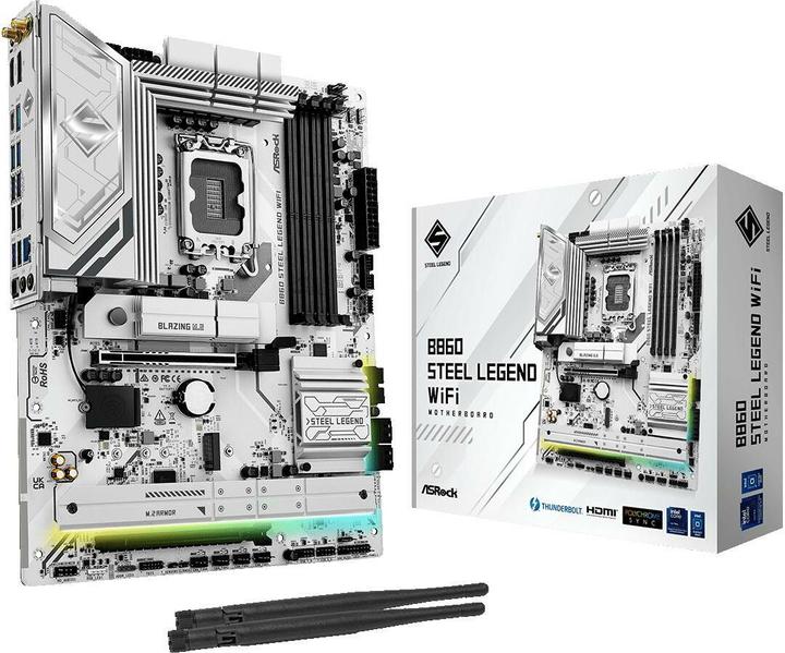 Actual product image AsRock B860 Steel Legend WiFi DDR5 Intel S retail (LGA 1851, Intel B860, ATX)