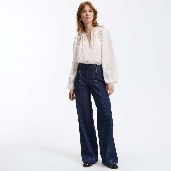 Produktbild La Redoute Collections Weite High-Waist-Jeans mit Hosenklappe (M)