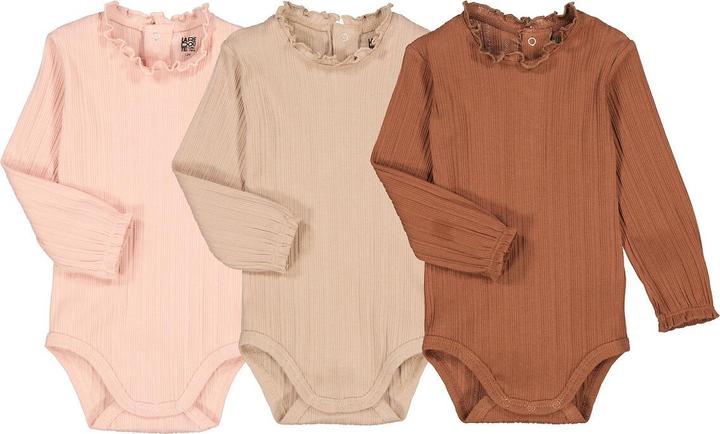 La Redoute Collections 3er-Pack langärmelige Babybodys mit Rüschenkragen