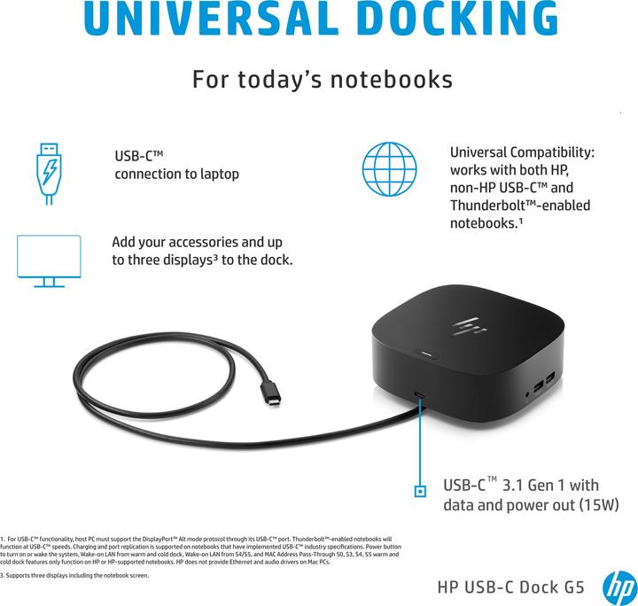 Produktbild HP G5 Universal Dock (USB-C, 10 Ports)