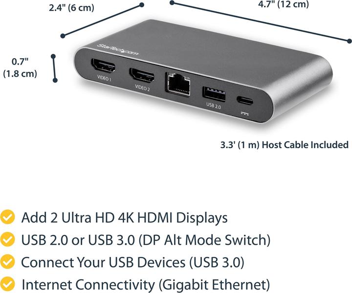 Produktbild StarTech DK30C2HAGPD (USB-C, 4 Ports)
