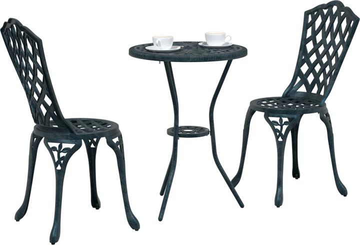 Immagine prodotto VidaXL Set bistrot da giardino 3 pezzi in ghisa verde (53 cm)