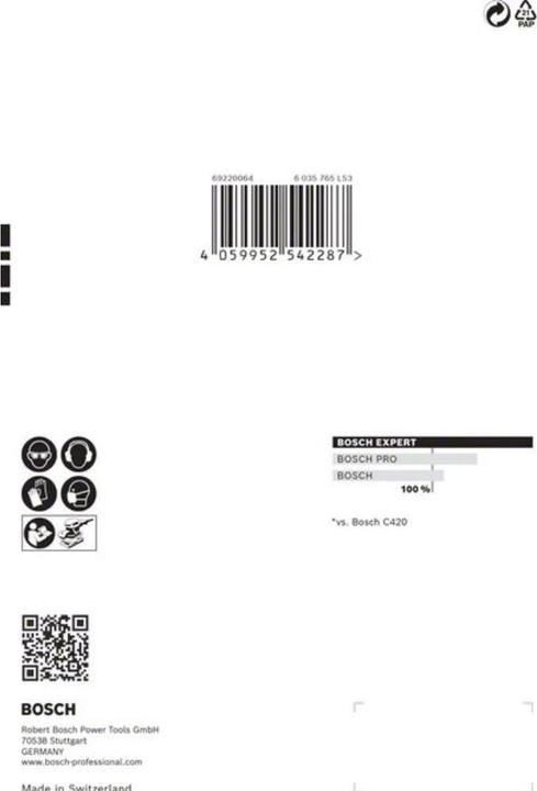 Produktbild Bosch Professional Zubehör EXPERT C470 Schleifpapier mit 6 Löchern für Schwingschleifer, 115 x 107 mm, G 40, 10-tlg. (40)