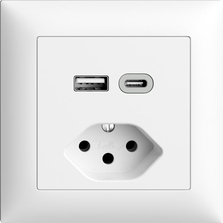 Feller EdizioDue small combi USB / type 13