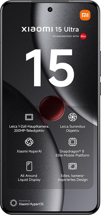 Produktbild Xiaomi 15 Ultra (512 GB, Black, 6.73", Dual SIM, 50 Mpx, 5G)