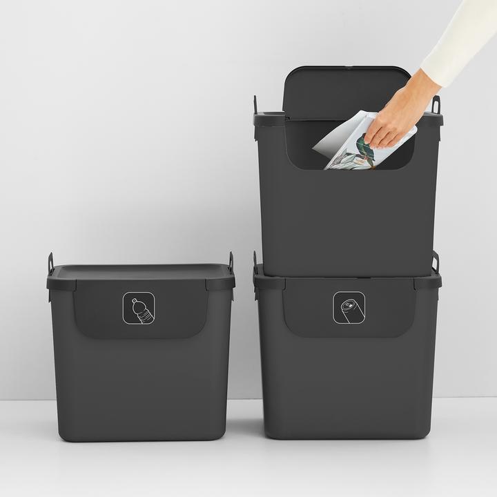 Immagine prodotto Rotho Set di 3 sistemi di riciclaggio dei rifiuti da 30 L JIVE (90 l)