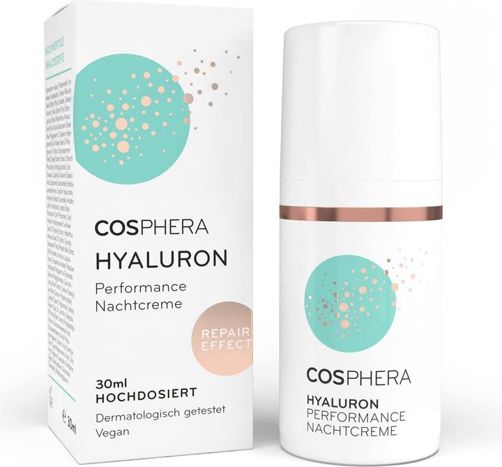 Produktbild Cosphera Hyaluron Nachtcreme 100 Prozent vegan (30 ml, Nachtcreme)