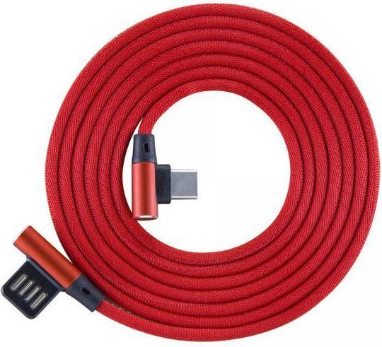 Sbox USB->Type-C 90 m/m 1,5 m Type-C-90R rosso fragola (1.50 m, USB 2.0)