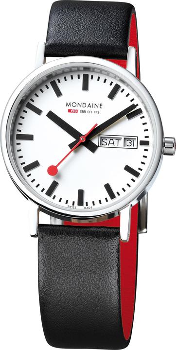 Produktbild Mondaine Classic - Vegan poliert Wochentag / Datum (Analoguhr, Swiss Made, 36 mm)