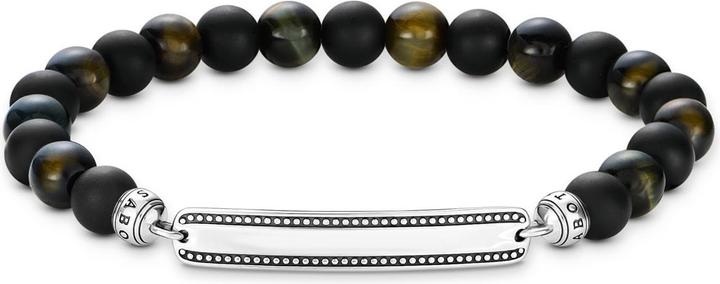 Immagine prodotto Thomas Sabo Gravur Armband Obsidian und Tigerauge (17 cm, Argento 925)