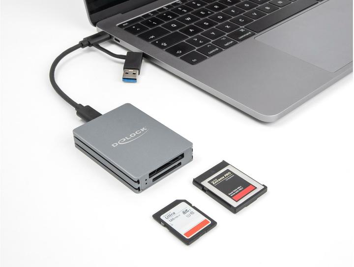 Actual product image Delock Card reader for SD and CFexpress type B (USB 3.2 Gen 2, USB-C)