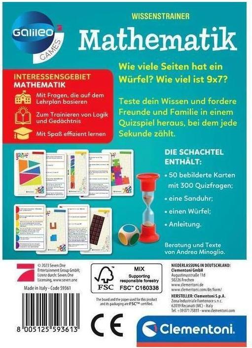 Produktbild Clementoni Galileo Games - Wissenstrainer Mathematik (Deutsch)