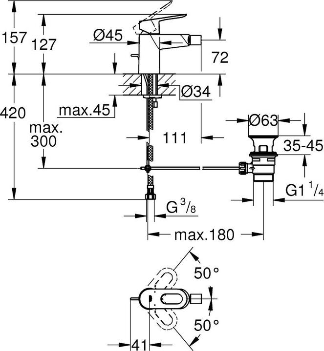 Immagine prodotto Grohe Miscelatore monocomando per bidet BauLoop da 1/2 pollice cromato