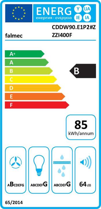 Label énergétique Falmec DOWNDRAFT 90 (Hotte à tiroir)