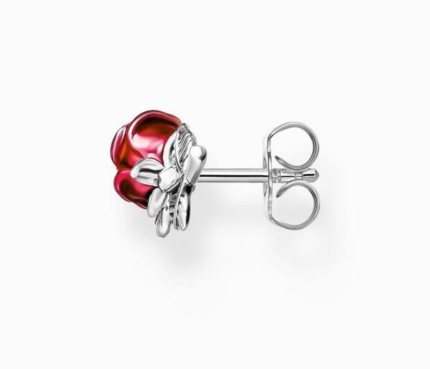 Actual product image Thomas Sabo Roses Romance stud earrings (925 silver, Enamel)