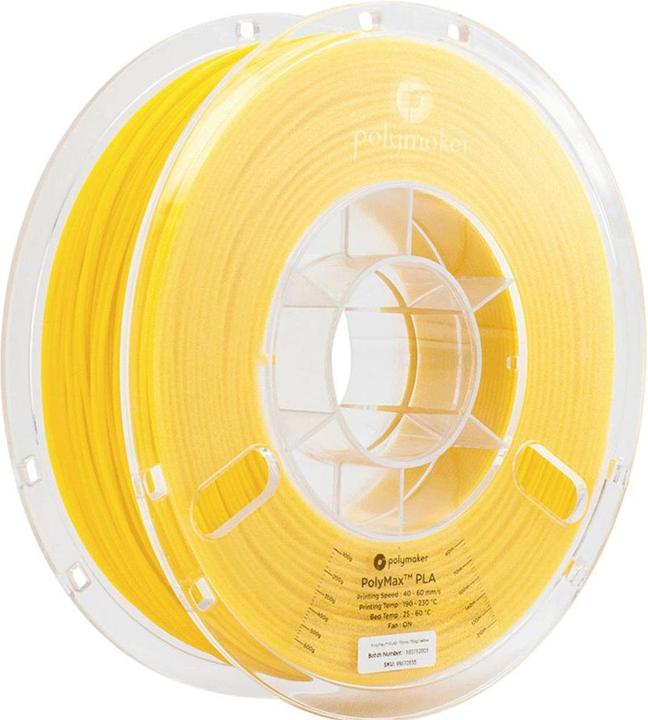 Produktbild Polymaker PA06007 PolyMAX Tough Filament hohe Steifigkeit, hohe Zugfestigkeit (PLA, 1.75 mm, 750 g, Gelb)