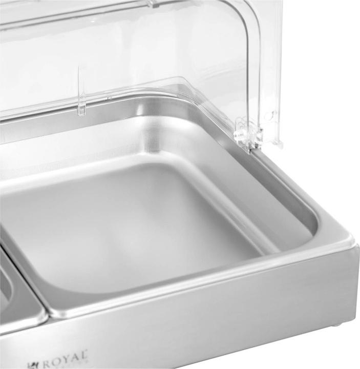 Produktbild Royal Catering Buffetvitrine Servierplatte mit Deckel Buffetplatte 2 x 4 L 535 x 335 x 250 mm