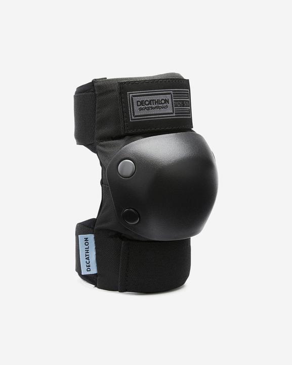 Actual product image Decathlon Set Of 3 Kids' Skateboard Protectors Pad500 - Black (XS, Knee pad, Unique specimen)