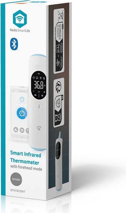 Produktbild Nedis SmartLife Infrarotthermometer | LED-Anzeige | Ohr / Stirn | Weiss (Ohr, Stirn)