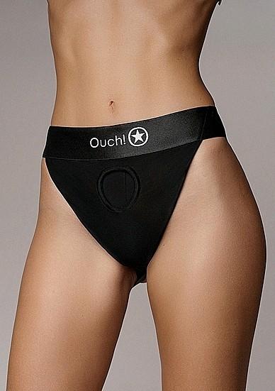 Actual product image Ouch! Vibrating Strap-on Panty Harness - Open Back - XS/S