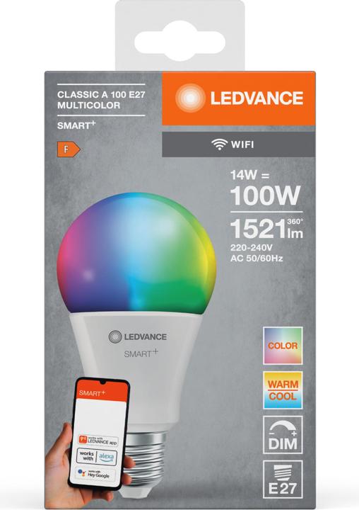 Image du produit Ledvance Smart+ Wifi Classic (E27, 14 W, 1521 lm, 1 x, F)
