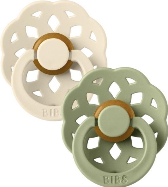 Actual product image Bibs Bohème latex dummy (size 2, 6-18 months), Ivory/Sage (2 x, 6 - 18 M.)