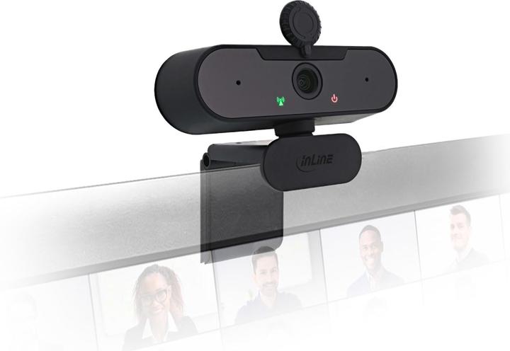 Actual product image InLine ® Webcam FullHD 1920x1080/30Hz with autofocus, USB Type-C connection cable (2.10 Mpx)