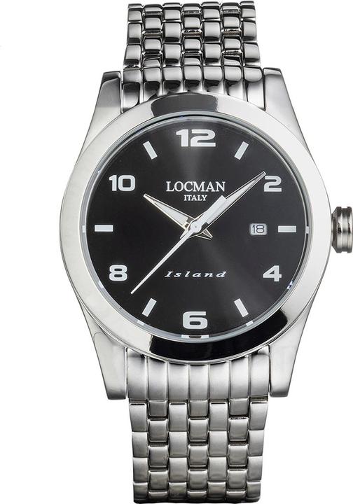 Produktbild Locman Italy Herrenuhr Island schwarz Ref. 0613A (Uhr mit Schmuckstein, 40 mm)