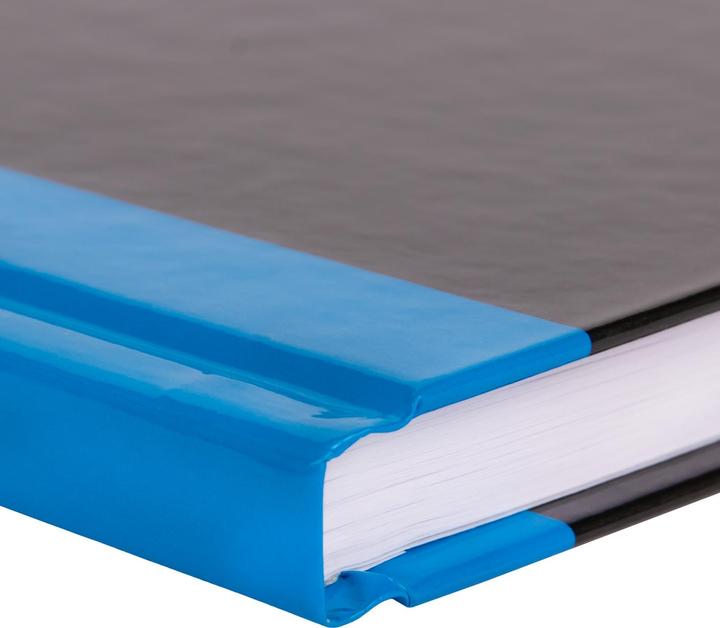 Image du produit Idena Cahier A7 ligné noir bleu FSC-Mix (A7, À rayures, Couverture rigide)