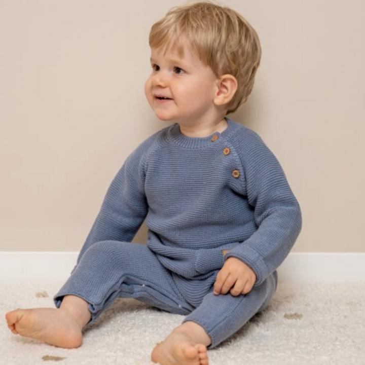Produktbild Little Dutch Strampler gestrickt Blau (50)