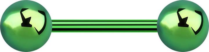 Image du produit Star Piercing Micro Barbell vert avec deux boules (sans laiton, Titane G23)