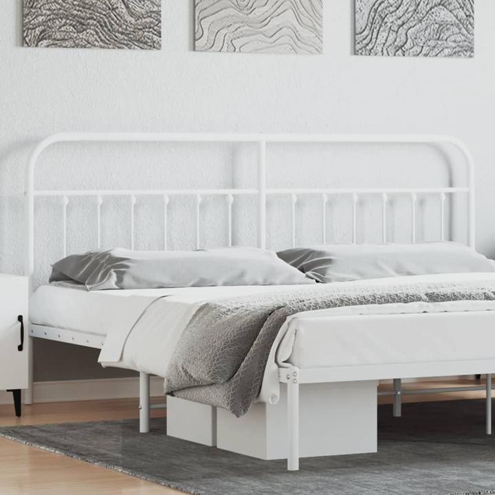 Produktbild VidaXL Kopfteil Metall Weiss 193 cm, Farbe: Weiss, Material (198 x 3 x 100 cm)