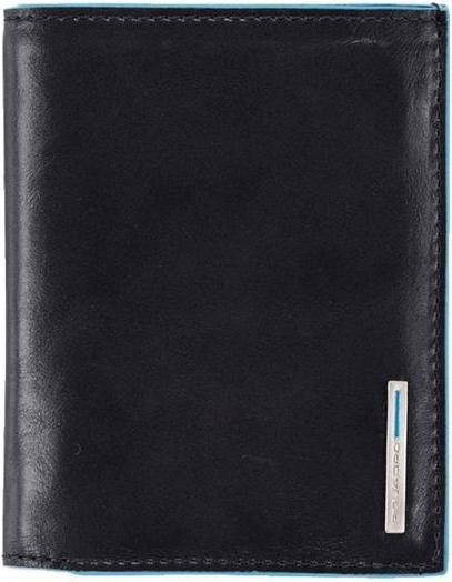 Piquadro Blue Square vertikale Brieftasche 10 Karten mit Münzhülle Nacht Blau
