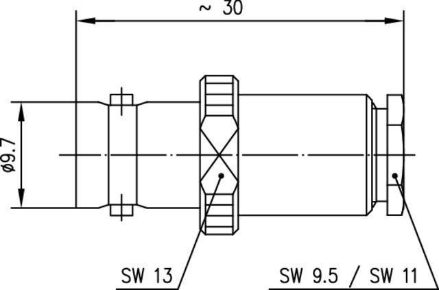 Produktbild Telegärtner BNC-Kabelbuchse G04 75 Ohm, Druckverschraubung, A09, G04 (RG-179B/U)