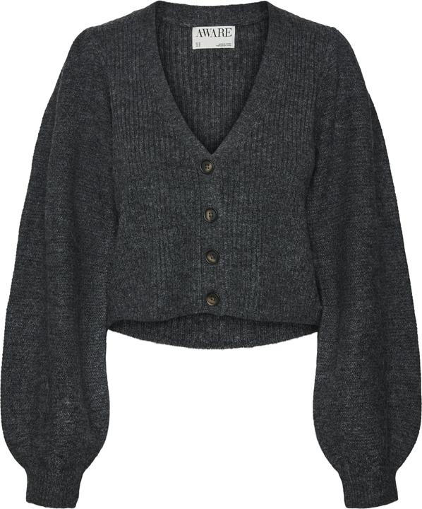 Produktbild Vero Moda Normal geschnitten V-Ausschnitt Gerippte Ärmelbündchen Ballonärmel Strickjacke Strickjacke (XS)