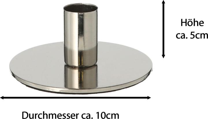 Image du produit Novaliv 8x Porte-bougies en métal ARGENT 10x5cm Noël Déco Plat à bougies Pin à bougies (10 x 5 cm)