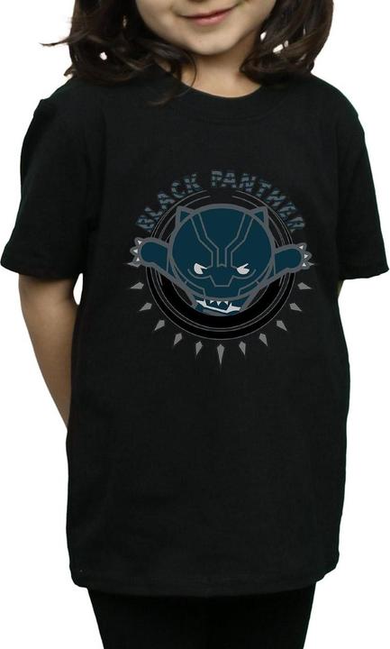 Actual product image Girls Kawaii Black Panther Pounce Cotton T-Shirt (140, 146)