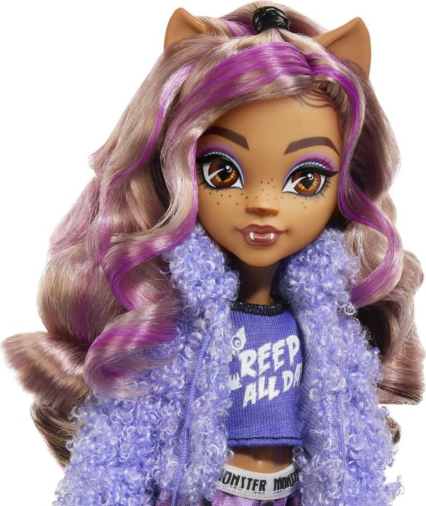 Actual product image Monster High Doll and Pyjama Party Accessory, Clawdeen Wolf, Scary Nice Pyjama Party