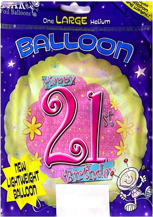 Actual product image Generic Flower 21st Birthday Foil Balloon