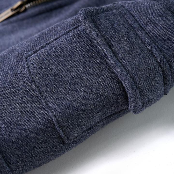 Produktbild VidaXL Kinder-Kapuzenpullover mit Reissverschluss Dunkelblau (128)