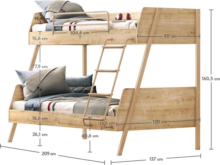 Immagine prodotto Cilek Letto a castello familiare linea moka (90 x 200 cm)