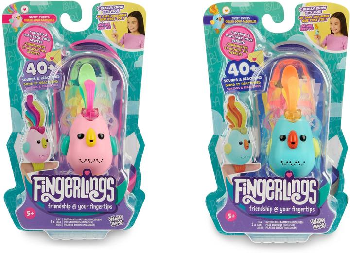 Image du produit WowWee Fingerlings Sweet Tweets Interactive Bird : Debbie, enregistrez et jouez des messages secrets, 40+ (Multilingue)