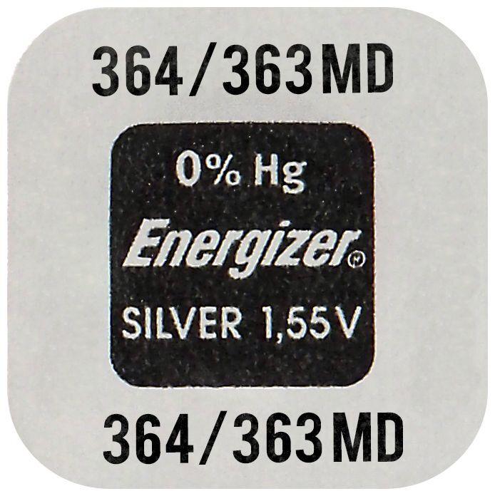 Immagine prodotto Energizer Pila a bottone all'ossido di argento, SR60/364/363, 1,55 V/20 mAh (1 pz., SR60, 20 mAh)