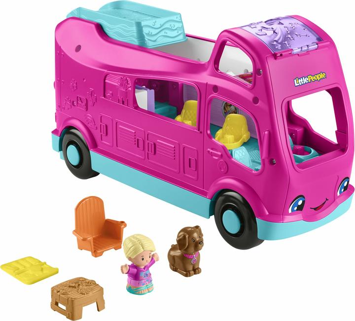 Immagine prodotto Fisher-Price Little People Barbie Little Dreamcamper playset con luci e suoni, 2 figure (85)