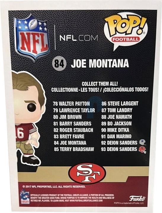 Produktbild Funko NFL POP! Football Vinyl Figurine Joe Montana (San Francisco 49ers) 9 cm